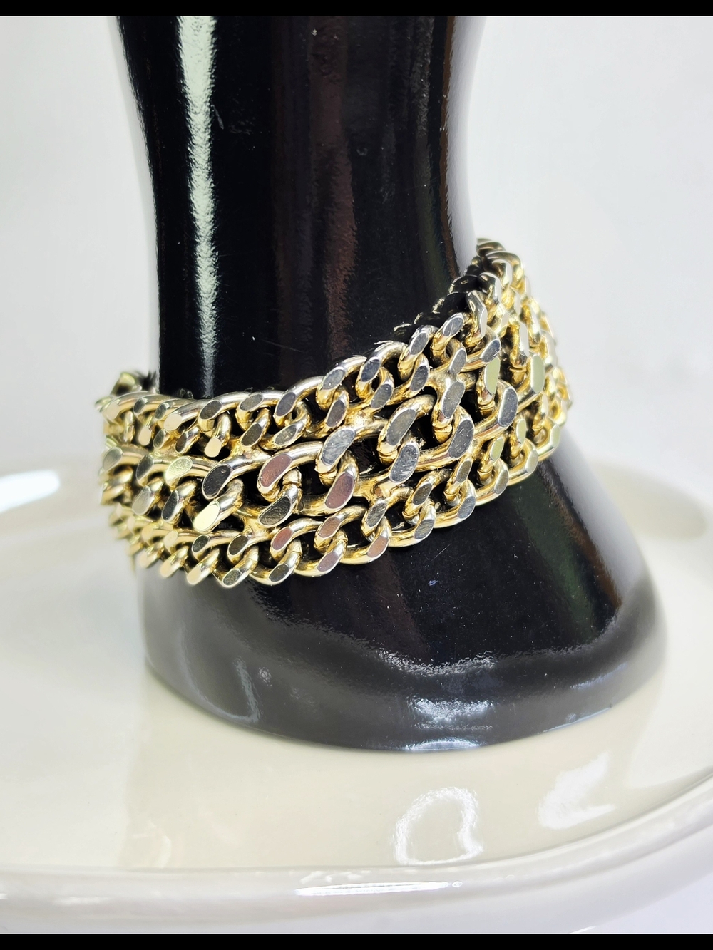 Gold-Tone Multi-Row Curb Chain Bracelet